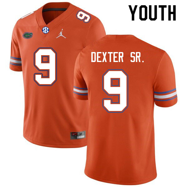 Youth #9 Gervon Dexter Sr. Florida Gators College Football Jerseys Sale-Orange - Click Image to Close